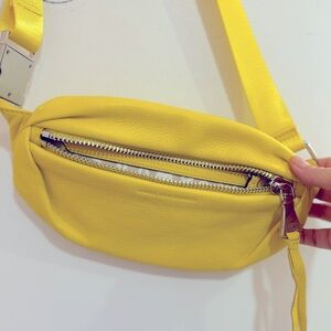 Aimee Kestenberg Milan Citrus Lemon Leather Belt Bag Brand New